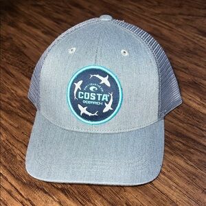 Costa Gray Trucker Hat with Teal and Navy OCEARCH Patch